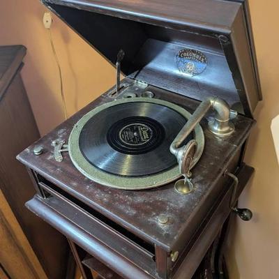 Antique Columbia Grafanola Record Player