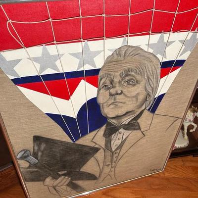 Original Mixed Media On Canvas Wizard Of Oz Signed E. Carter 1979