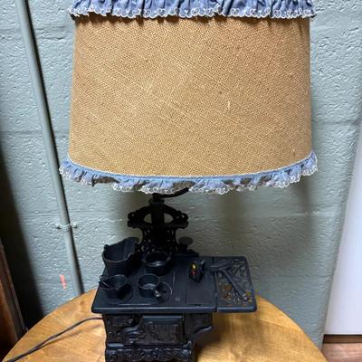 Crescent Cast Iron Miniature Stove Lamp 