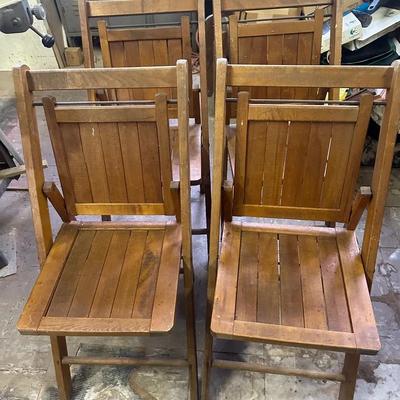 Four Wooden Foldout Chairs
