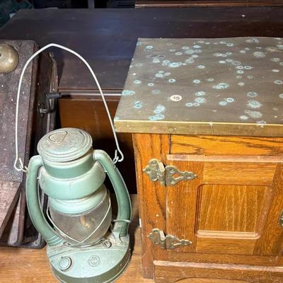 Vintage Western Electric Telephone, Ward Lantern, Shaving Chest