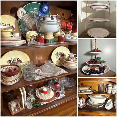 Contents of China Cabinet: Corningware, Mikasa & More