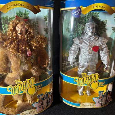 Brass Key Wizard Of Oz Porcelain Dolls -NIB- Cowardly Lion And Tin Man