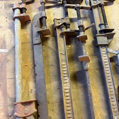 Vintage Woodworking Clamps-Pipe & Bar Clamps