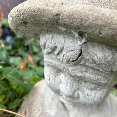 Concrete Sitting Boy And Girl Statues