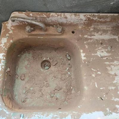 Vintage Cast Metal Farmhouse Sink #4