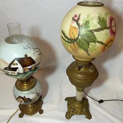 2 Gone With The Wind Globe Lamps 