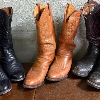 3 Pairs Of Men’s Cowboy Boots-Lucchese 