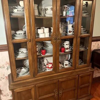 Vintage Wooden China Cabinet