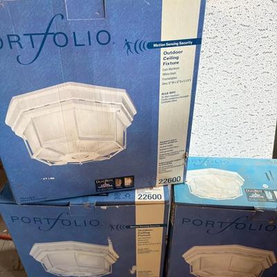 NIB 3 Portfolio Outdoor Ceiling Lights, 2 Victorian Lamps