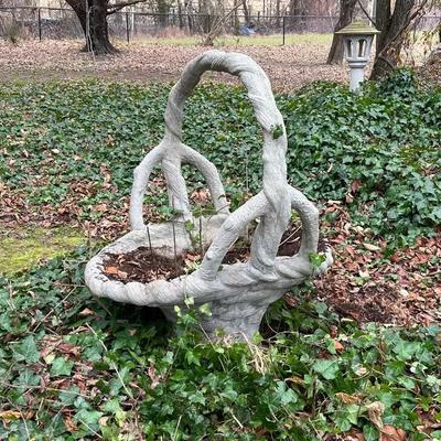 Large Concrete Basket Planter