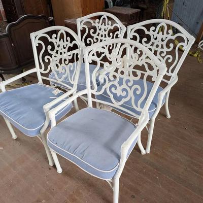 Set Of 4 Rattan Patio Chairs