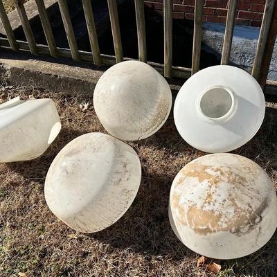 Vintage Schoolhouse White Glass Pendant Shades 