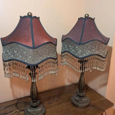 Pair Of Edwardian Style Parlor Lamps