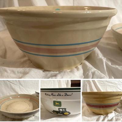 Lot of Pottery Mixing Bowls, McCoy, Watt & John Deere