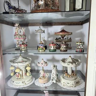 Mixed Collection Of Carousels And Carousel Related Decorations 