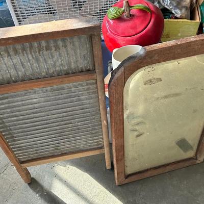 Vintage Wash Board And Mirror 