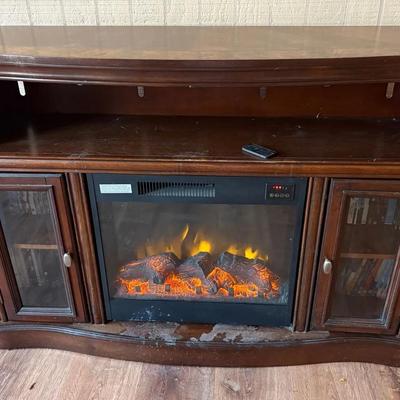 Electric Fireplace With Media Cabinet