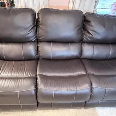 Leather Like Double Reclining Sofa