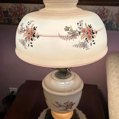 Pair Of Glass Gone With The Wind Lamps