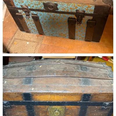 Two Antique Steamer Trunks