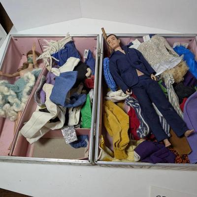 Vintage Barbie & Ken Dolls With Clothes & Case