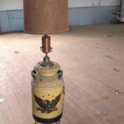 Vintage Milk Can Floor Lamp