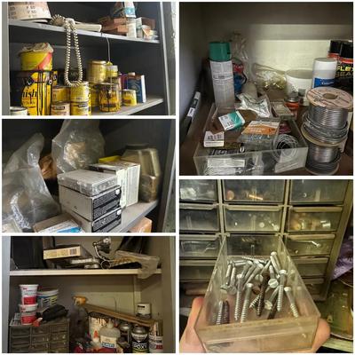Mystery Lot of Shop Supplies: Hardware Tools, Products, Etc
