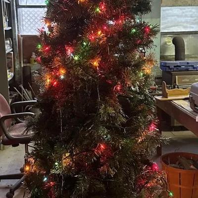 7ft Light Up & Rotating Christmas Tree