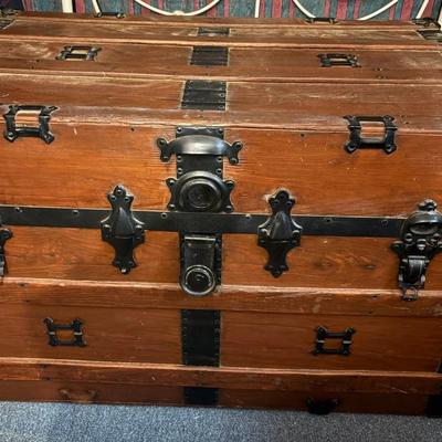 Large Antique Travel Trunk