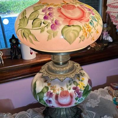 Gone With The Wind Hurricane Hand Painted Lamp