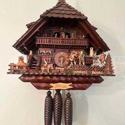 German Wooden Cuckoo Wall Clock