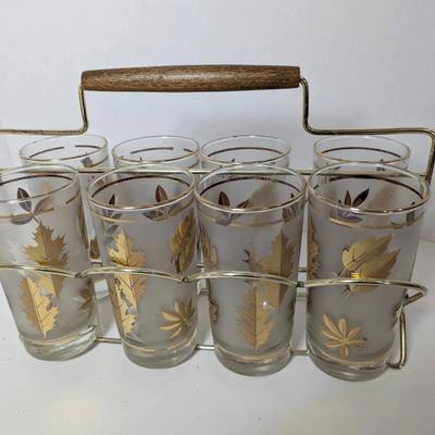 MCM Hollywood Regency Glass Set & Carrier