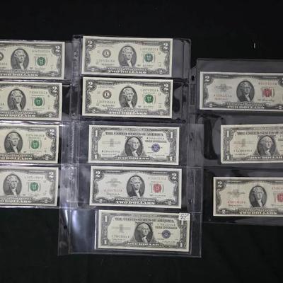 12 US Notes, Most Notes Uncirculated