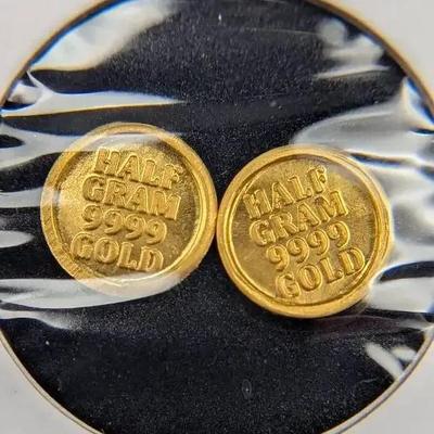 Two Half Grams of .9999 Pure Gold (1 Gram Total)