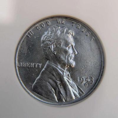1943-D MS66 ANACS High Grade Lincoln Steel Cent