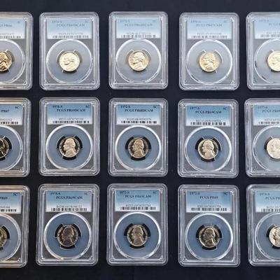 15 PCGS Graded Proof Jefferson Nickels