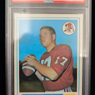 1968 Topps Jim Hart Football Card, PSA Graded 5