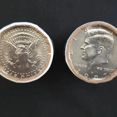 2007 P&D BU / Uncirculated Mint Issued Kennedy Half Rolls