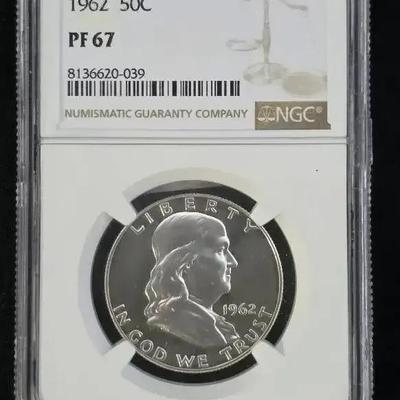 1962 PF-67 NGC Silver Franklin Half