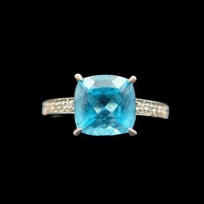 14K White Gold Topaz & Diamond Ring, NAGL #1103822