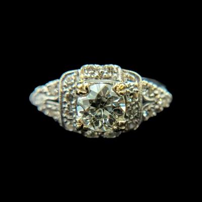 Platinum European Diamond Cut Ring, NAGL #1049496
