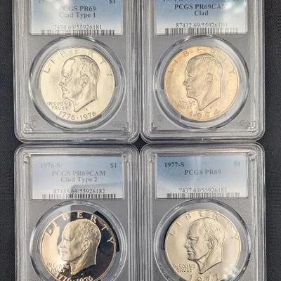 4 PCGS Graded Proof Eisenhower Dollars