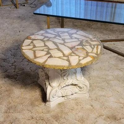 Stone Topped Table With Ceramic-like Stand
