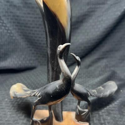 Two Long Necked Carved Birds