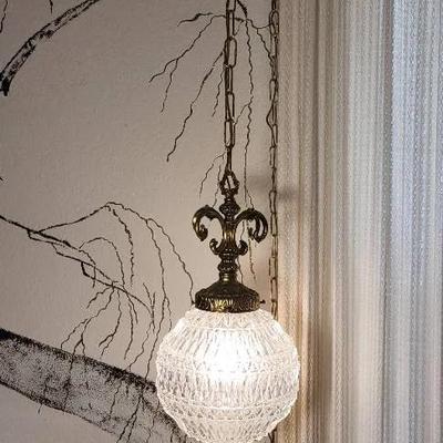 Cut Glass Swag Lamp #1