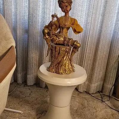 Harp Playing Elf On a Pedestal