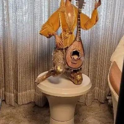 Lute Playing Elf On Pedestal