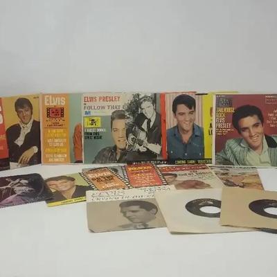 Collection of Elvis Presley 45rpm Records.