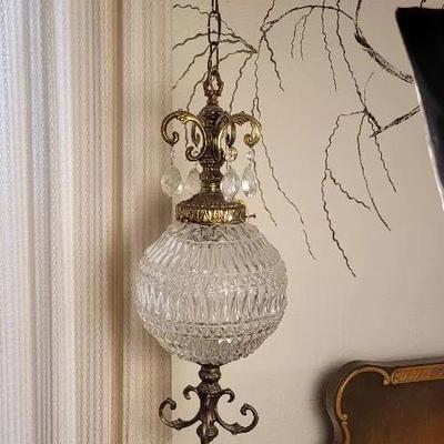 Cut Glass Swag Lamp #2